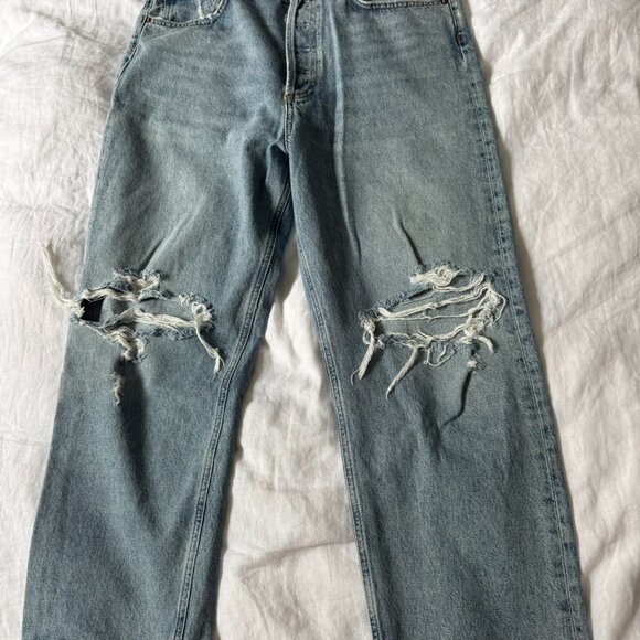 AGOLDE 90s Mid-Rise Loose Fit Distressed Jeans size 30 - Picture 1 of 10